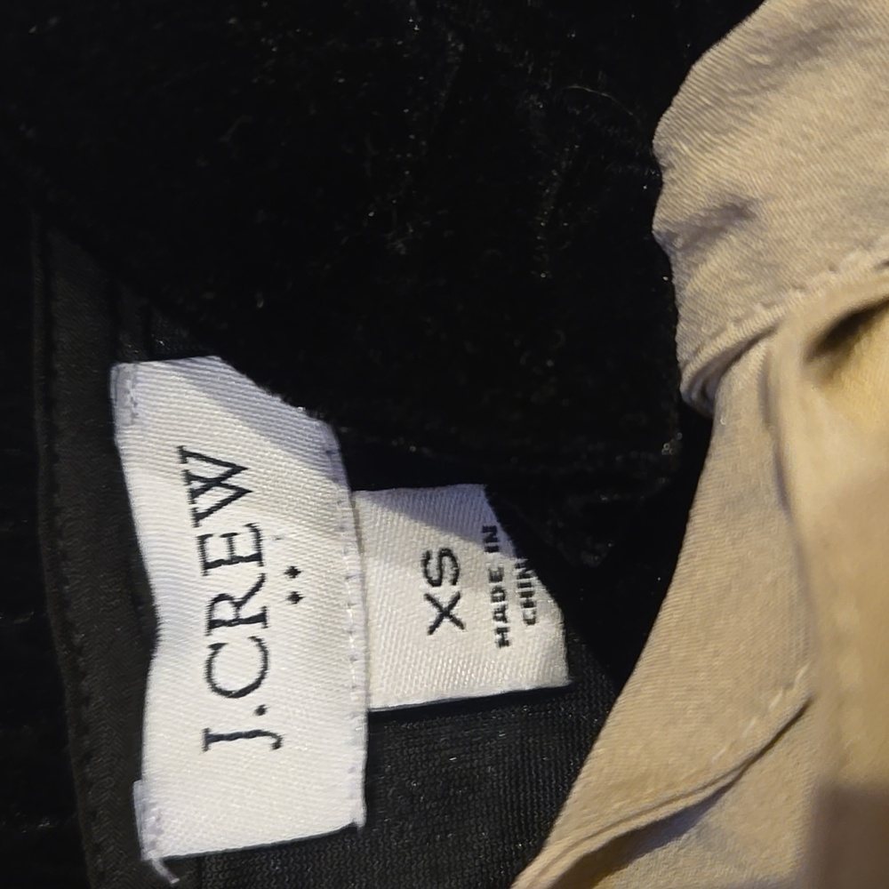J. Crew Black Ruffle Mock Neck Velvety Tank Blouse With Accent Bow - Picture 2 of 9